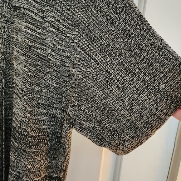 Eileen Fisher Tencel Kimono Cardiagan Size S/M Tan&black Short Sleeve Knit - Picture 8 of 9